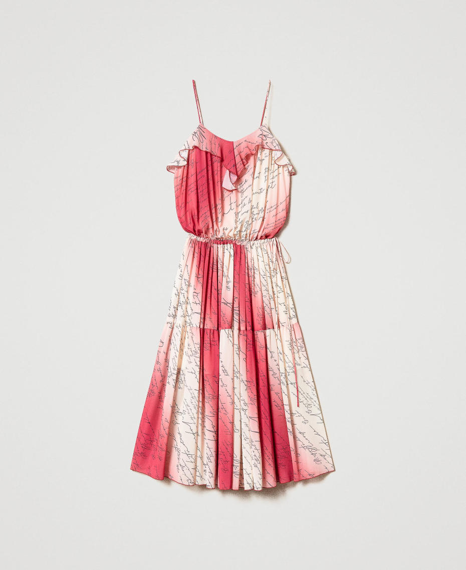 Printed chiffon long dress Poem Print Woman 231AP2013-0S