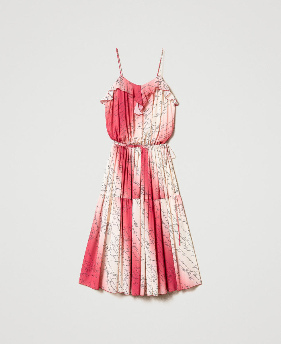 Vestido largo de gasa estampada