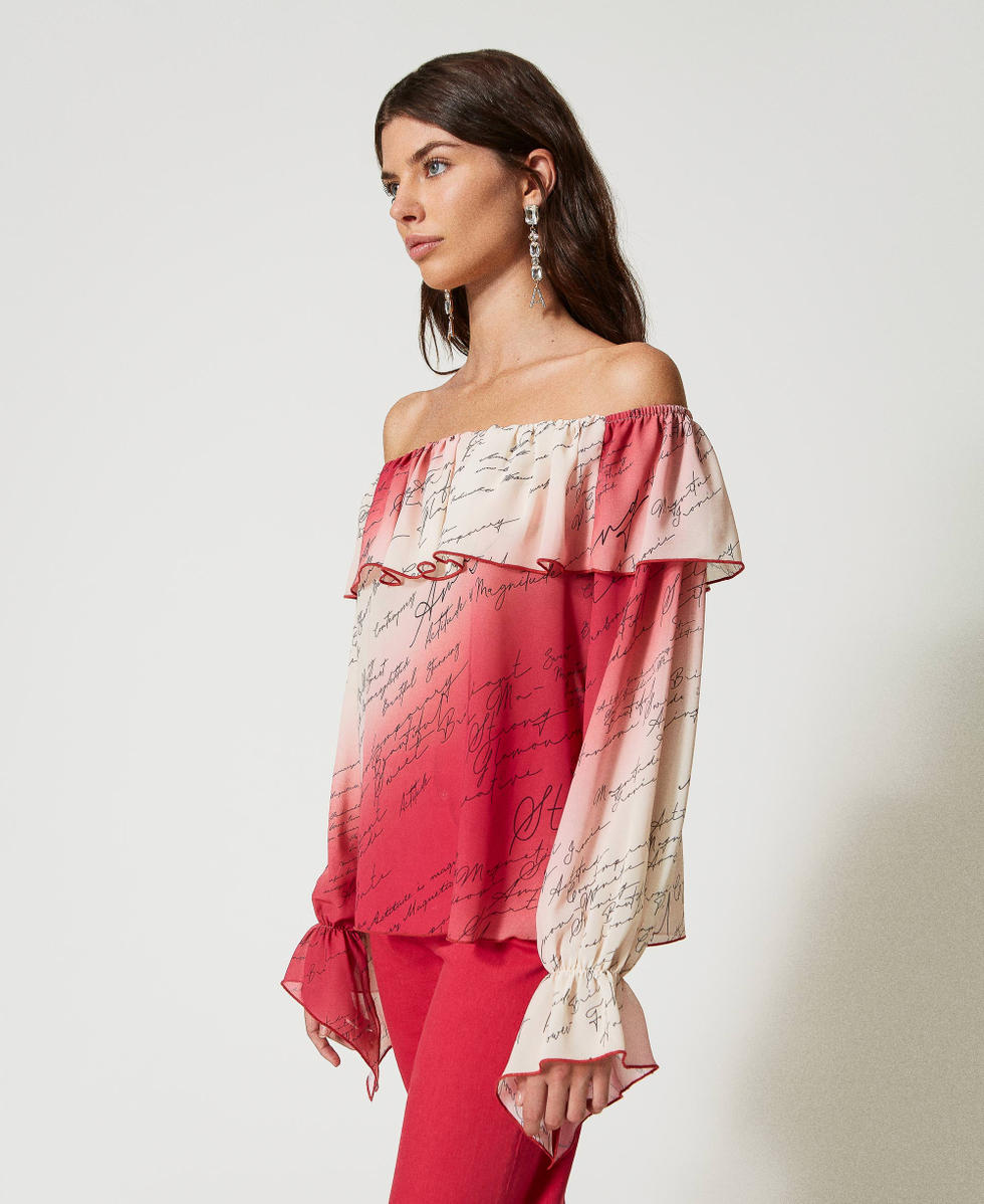 Printed chiffon blouse