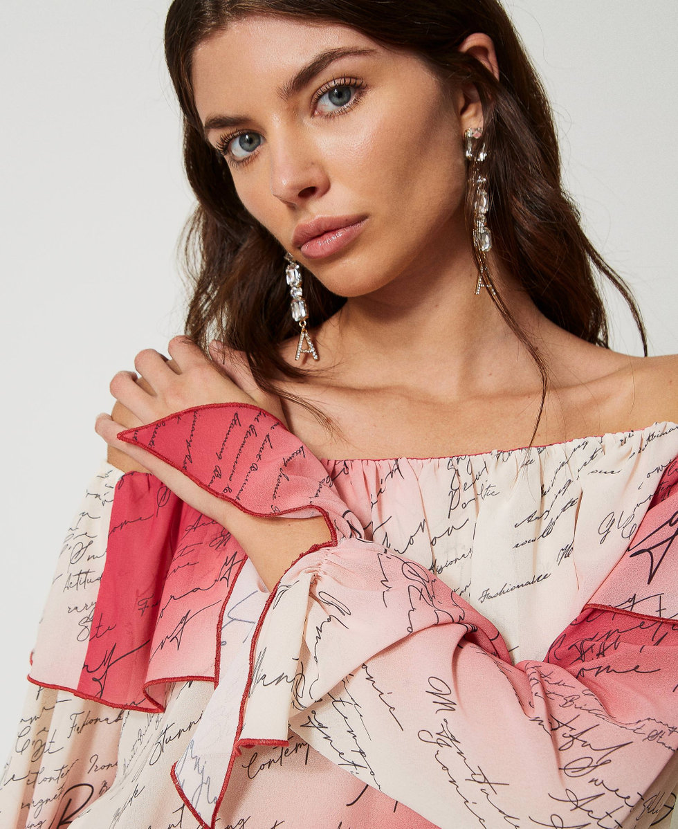 Printed chiffon blouse