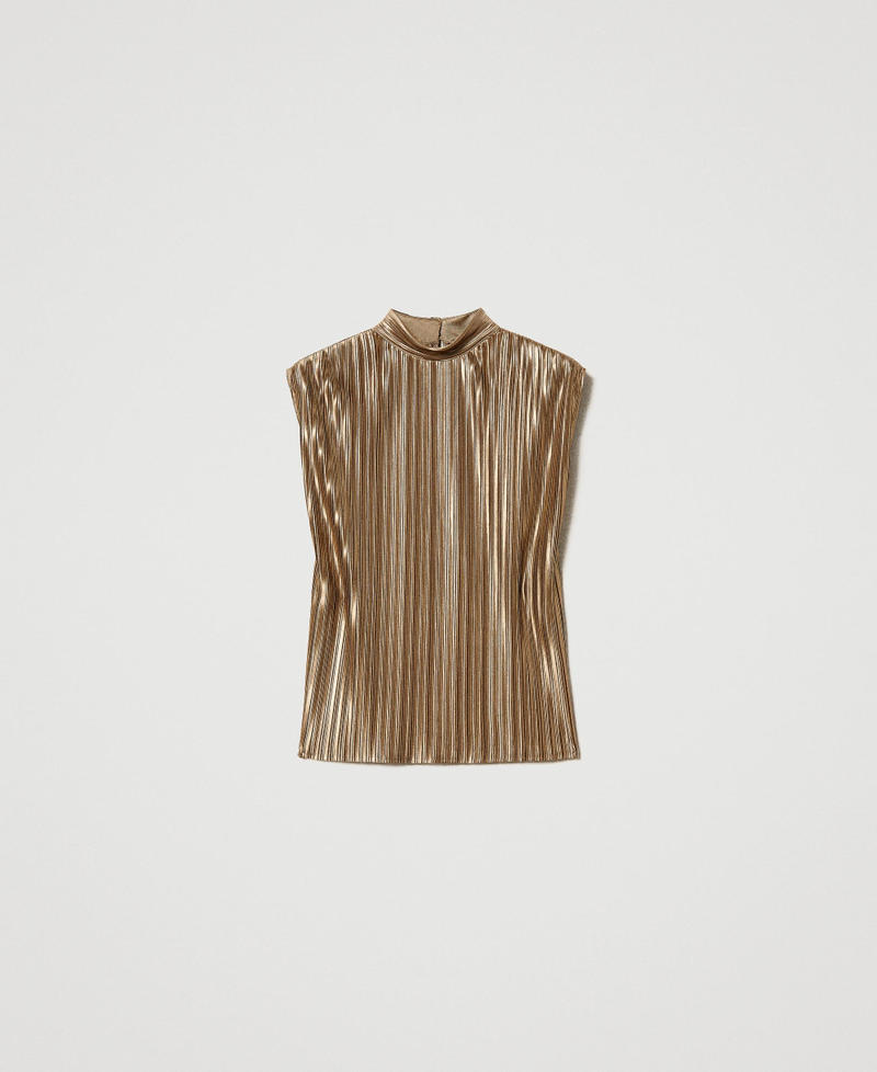 Laminated pleated top Desert Palm Woman 231AP2030-0S