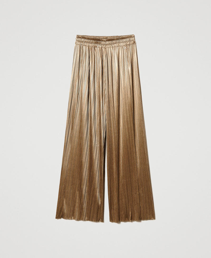 Laminated pleated trousers Desert Palm Woman 231AP2034-0S