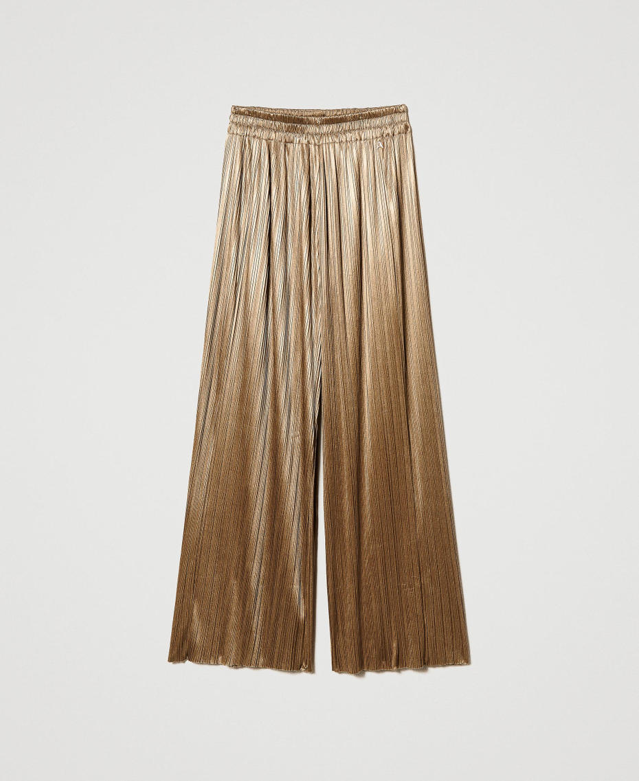 Laminated pleated trousers Desert Palm Woman 231AP2034-0S