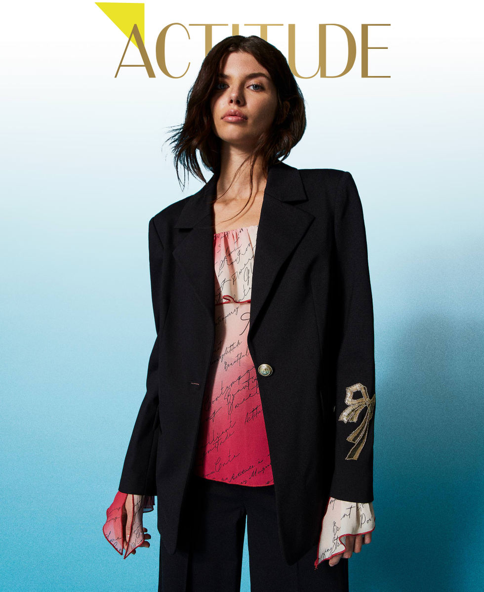 Blazer avec broderie en n ud Femme Noir TWINSET Milano