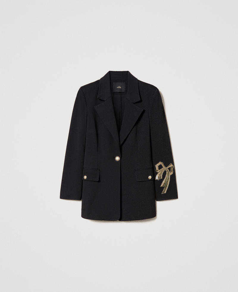 Blazer with bow embroidery