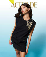 Short dress with bow embroidery