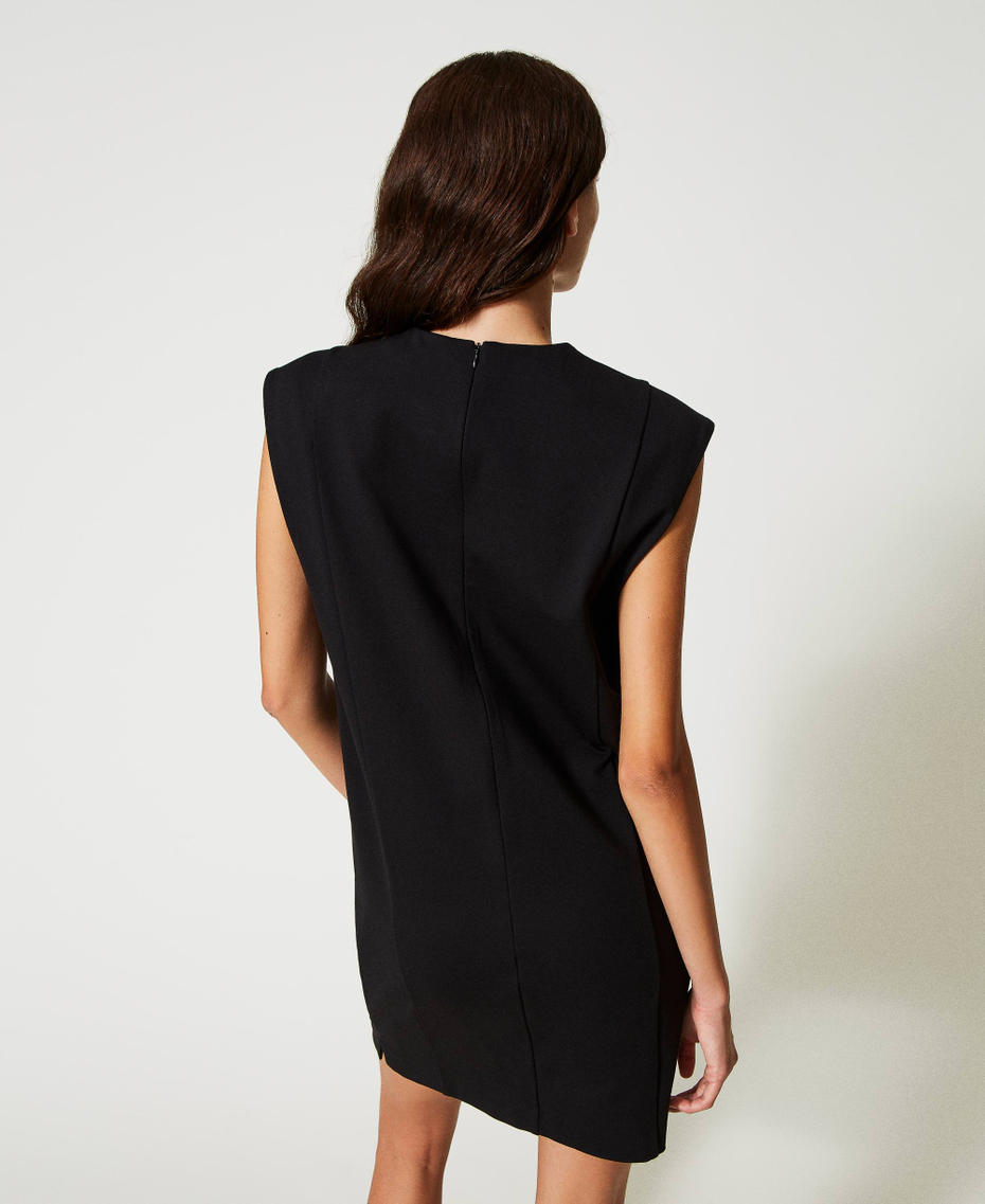 Short dress with bow embroidery Black Woman 231AP2044-05