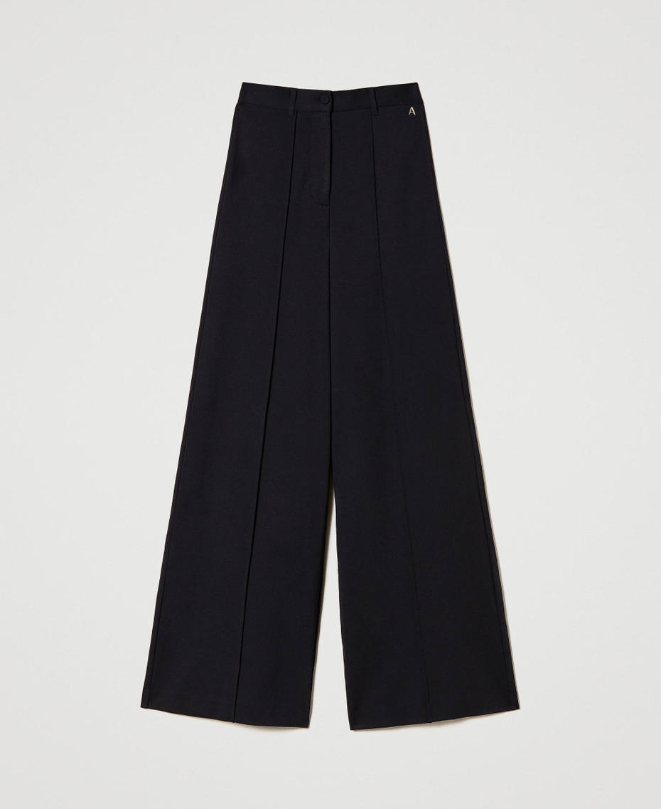 Palazzo trousers with ribbing Black Woman 231AP2047-0S
