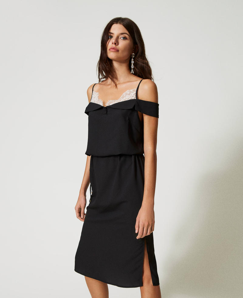 Cr&ecirc;pe de Chine slip dress made with recycled polyester