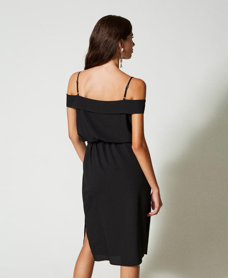 Платье-комбинация из крепдешина с содержанием переработанного полиэстера Двухцветный Черный / Шантильи женщина 231AP2061-05