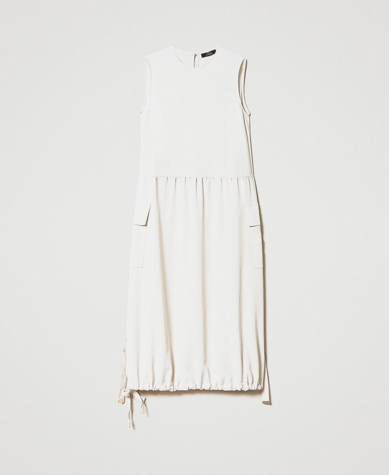 Vestido midi de crepé de China con poliéster reciclado