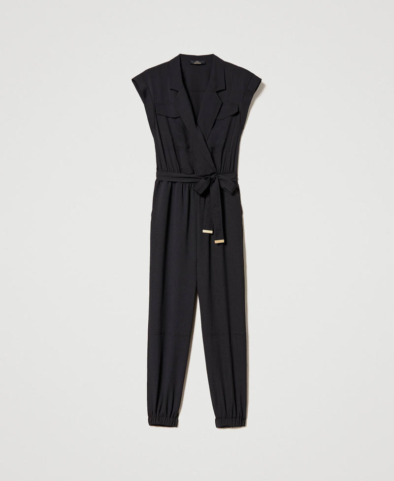 Cr&ecirc;pe de Chine jumpsuit made with recycled polyester