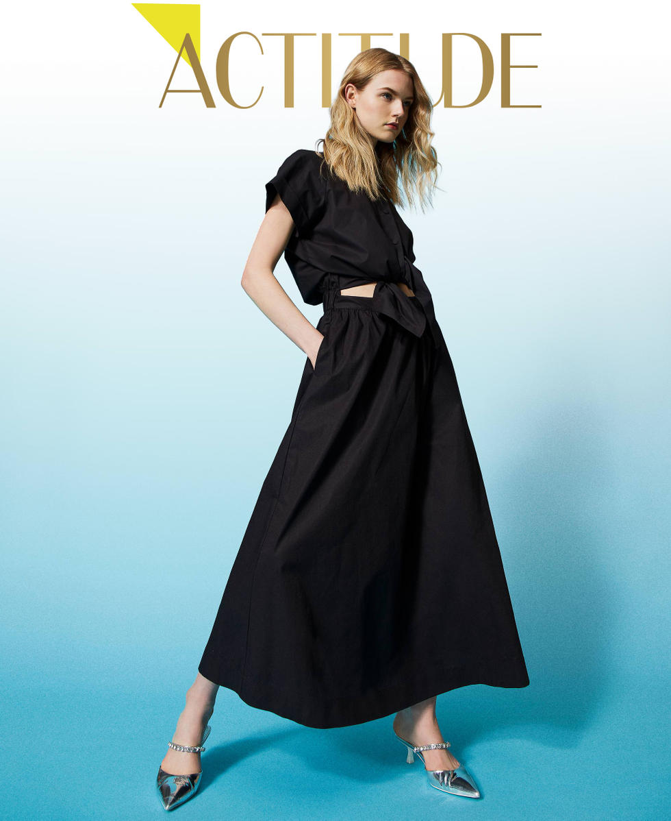 Robe longue popeline shop