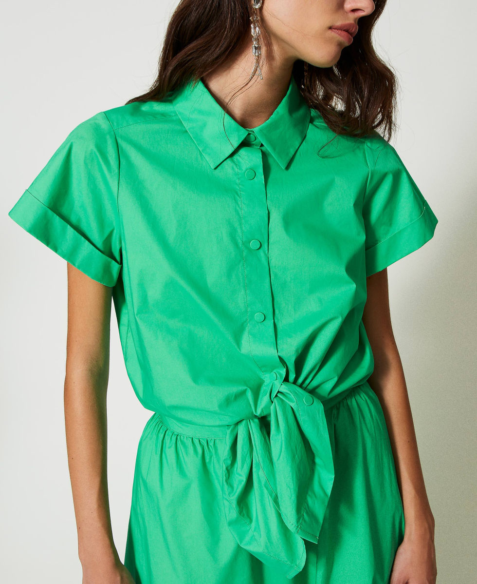 Abito lungo in popeline Donna Verde TWINSET Milano