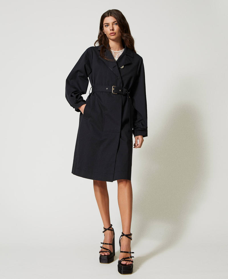 Cotton double-breasted trench coat Desert Palm Woman 231AP2090-02