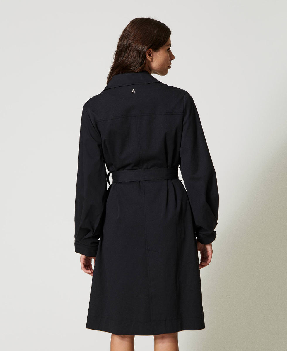 Cotton double-breasted trench coat Black Woman 231AP2090_00006_04