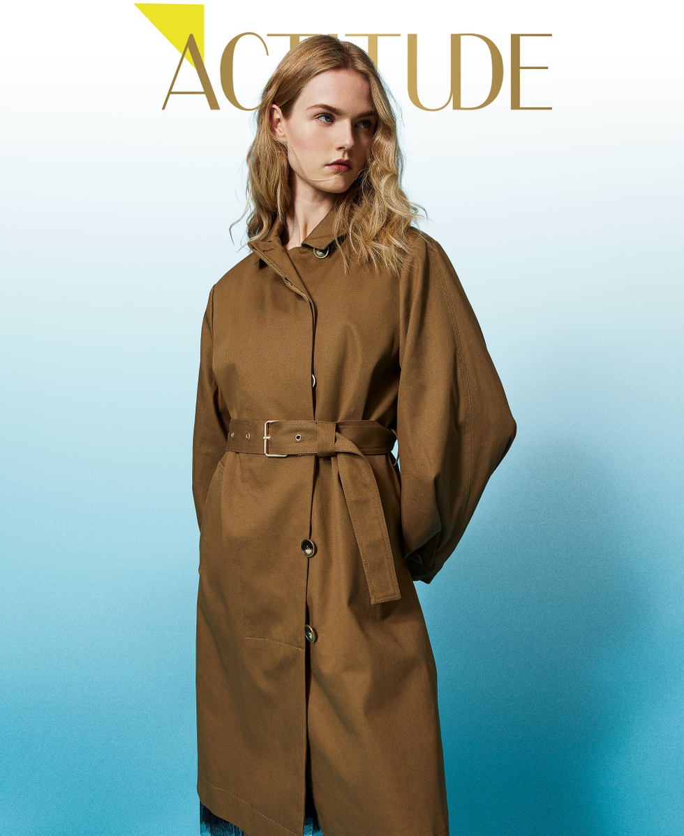 Cotton double-breasted trench coat