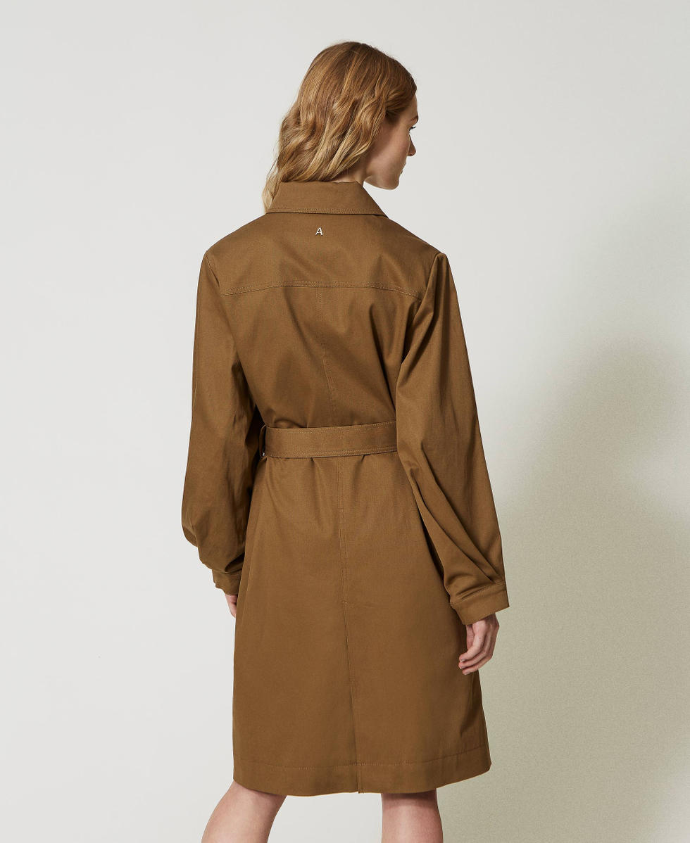 Cotton double-breasted trench coat
