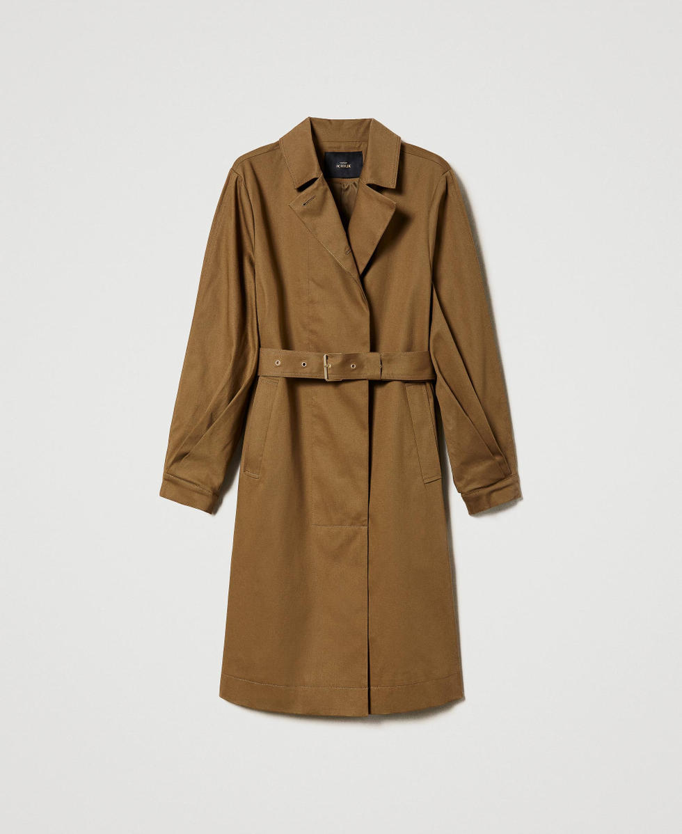 Cotton double-breasted trench coat
