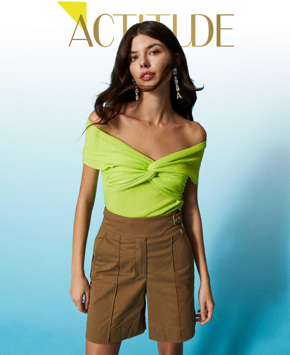 Bermudas de algodon reciclado Mujer Marron TWINSET Milano