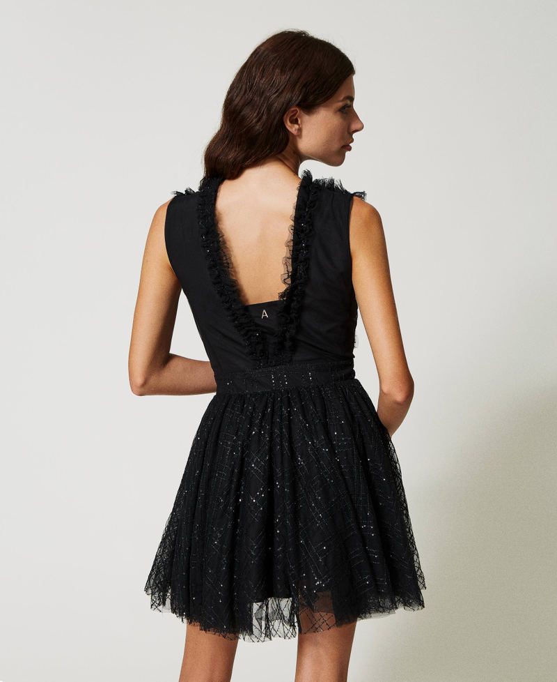 Tulle dress with sequin embroidery Black Woman 231AP2134-04