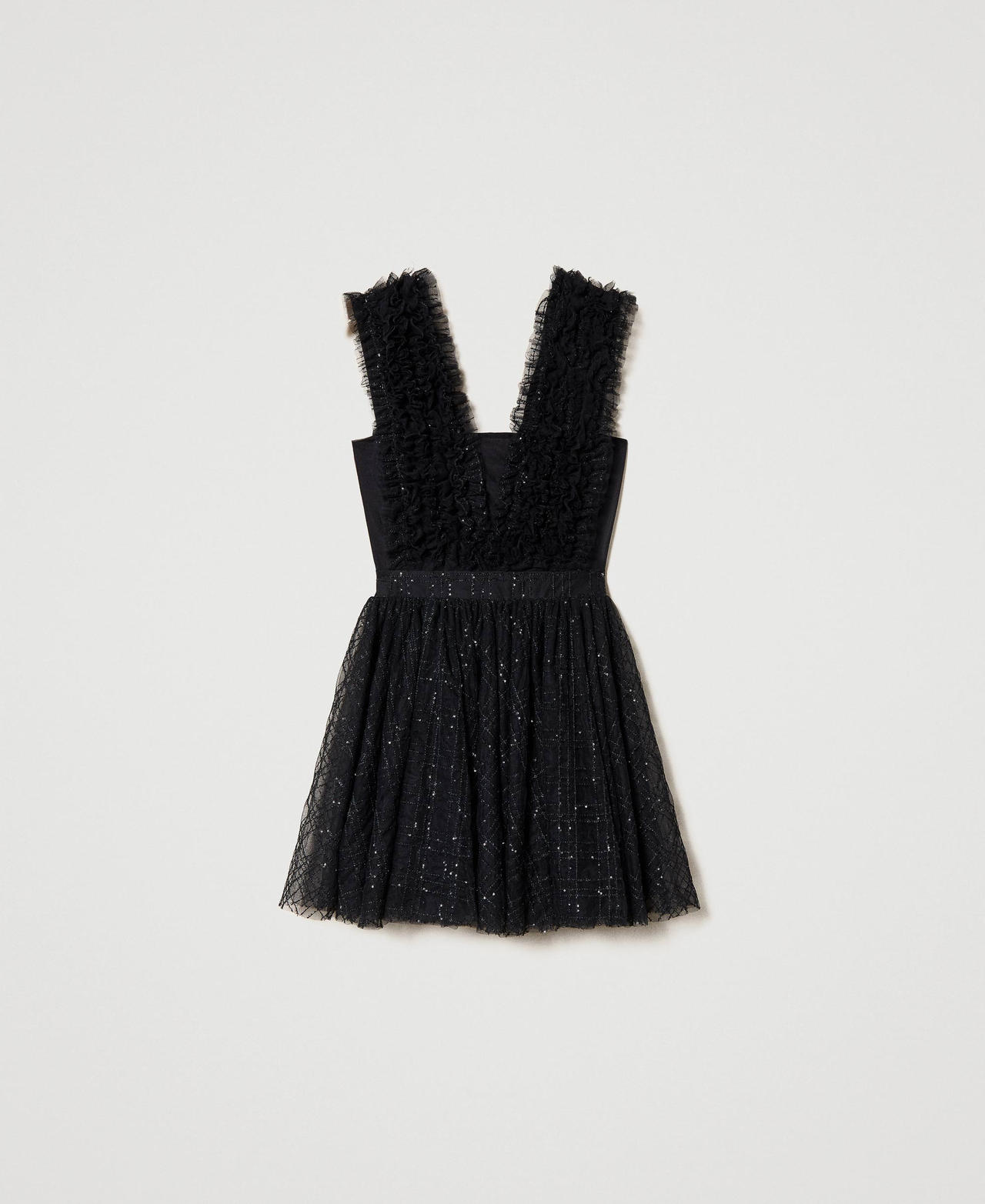 Tulle dress with sequin embroidery