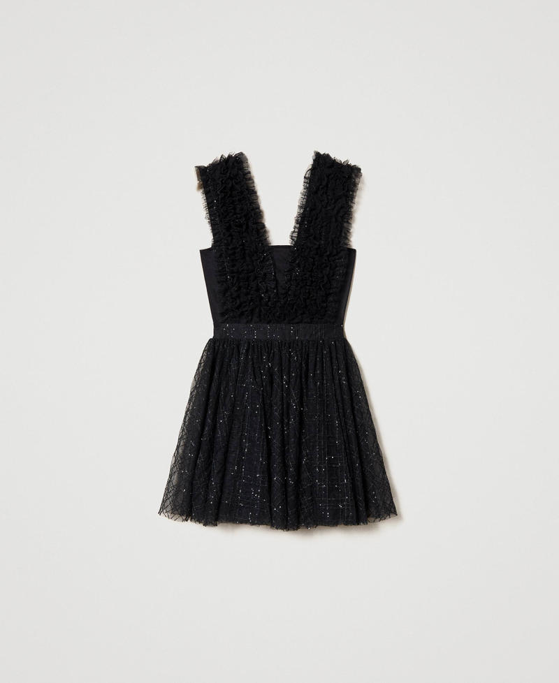 Tulle dress with sequin embroidery