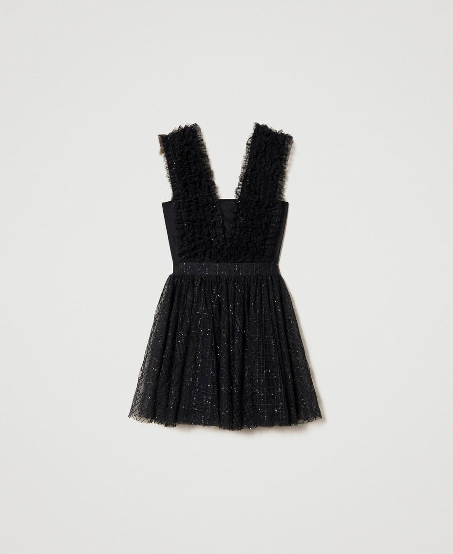 Платье из тюля, расшитого пайетками Черный женщина 231AP2134-0S
