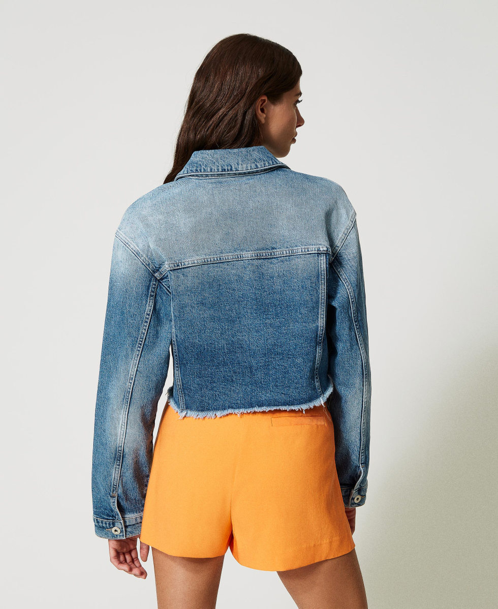 Pantalones cortos de tejido t cnico con pliegues Mujer Naranja