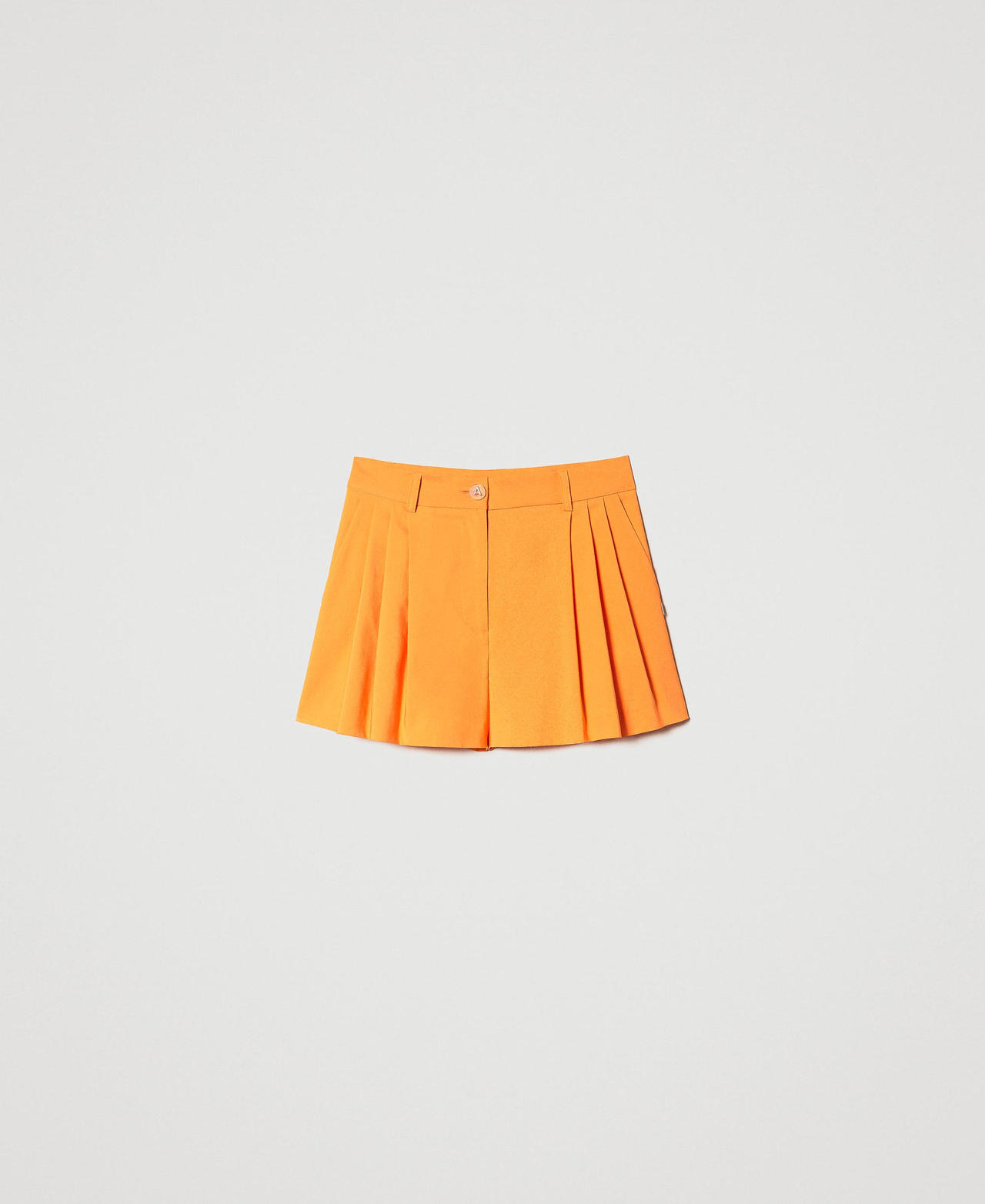 Technical fabric shorts with pleats "Orange Tiger" Woman 231AP2161_10326_0S