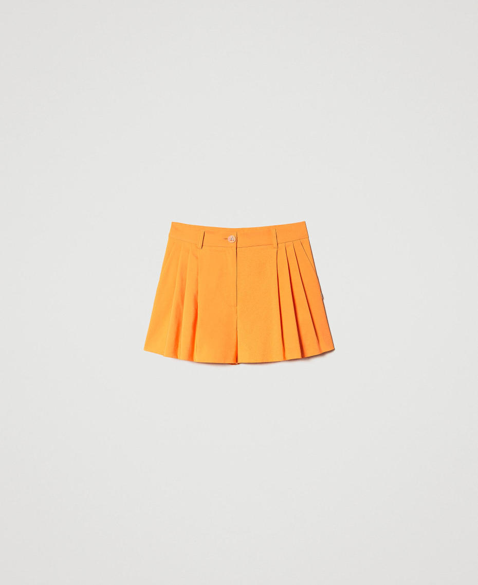 Technical fabric shorts with pleats "Orange Tiger" Woman 231AP2161_10326_S0