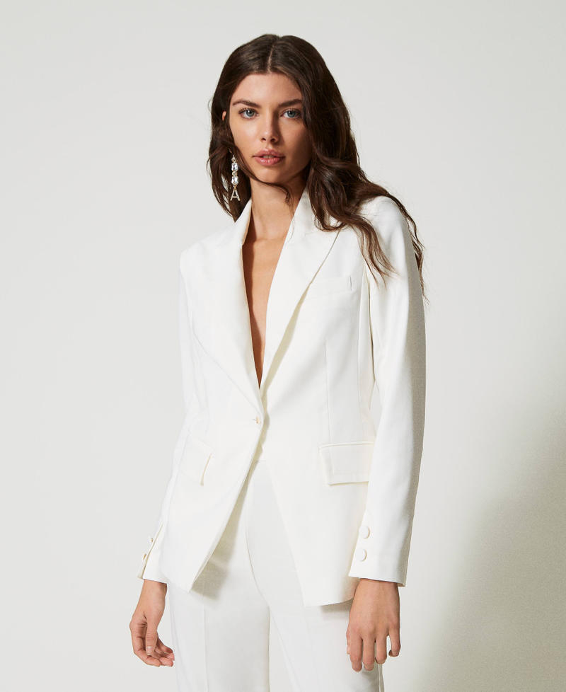 Giacca blazer in tessuto tecnico Madreperla Donna 231AP2163_00059_02