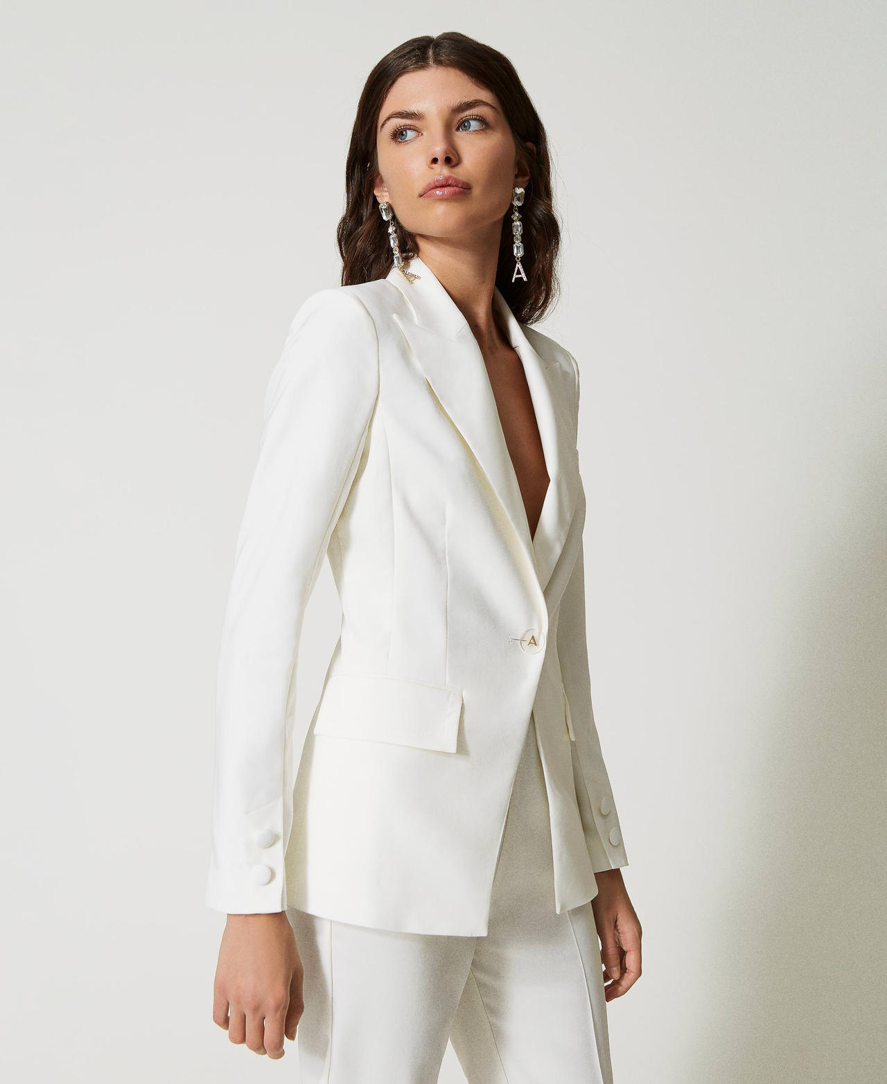 Technical fabric blazer Mother Of Pearl Woman 231AP2163_00059_03
