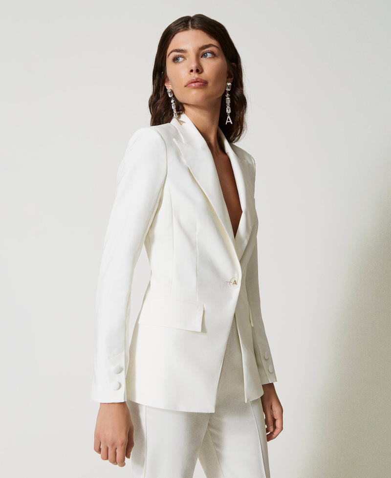 Giacca blazer in tessuto tecnico Madreperla Donna 231AP2163_00059_03