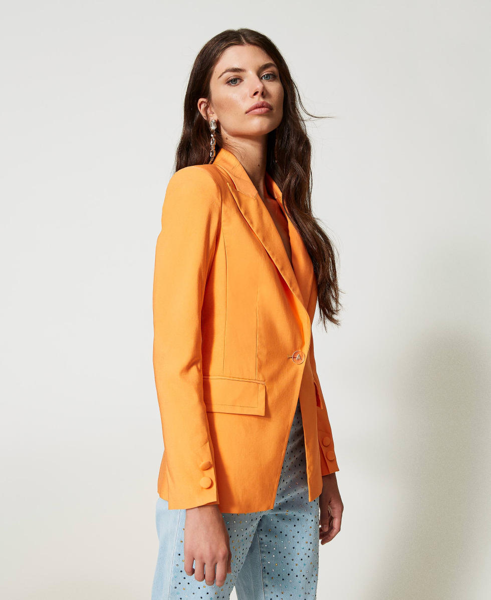 Blazer en tissu technique Orange &laquo;&thinsp;Orange Tiger&thinsp;&raquo; Femme 231AP2163_10326_03