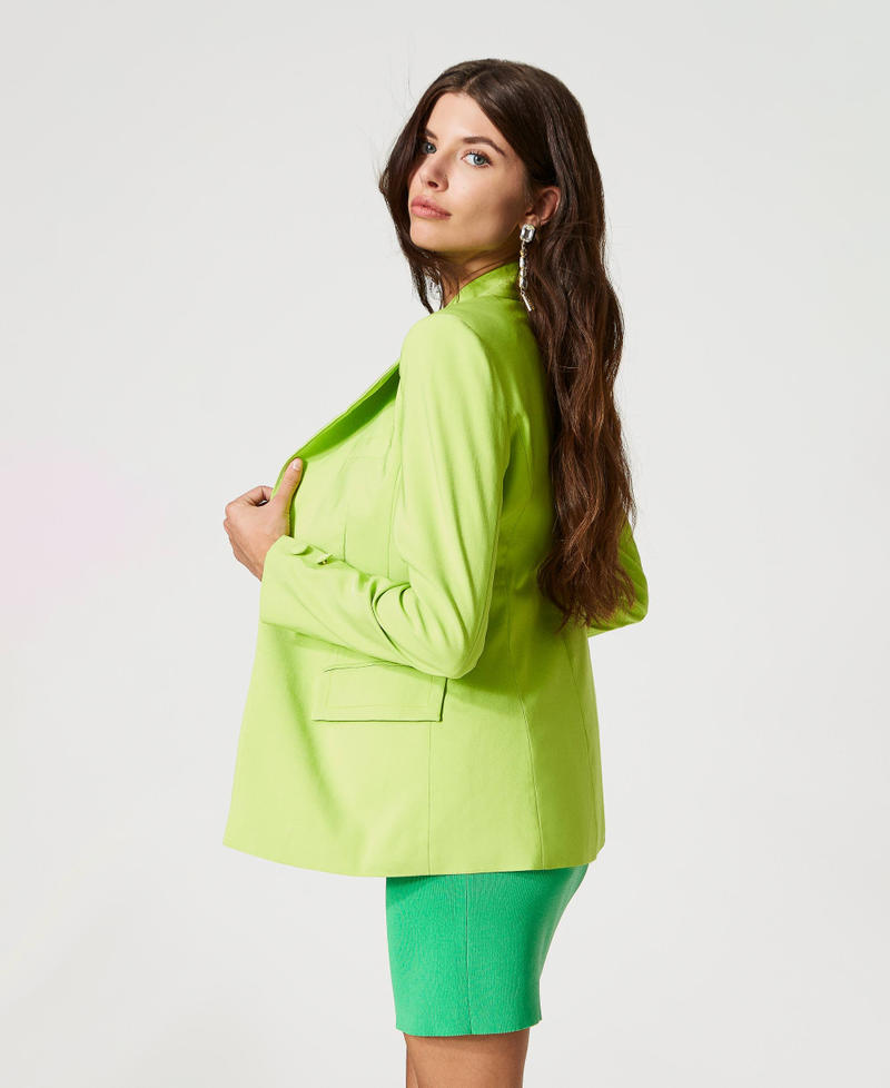 Technical fabric blazer Lime Green Woman 231AP2163_10328_02