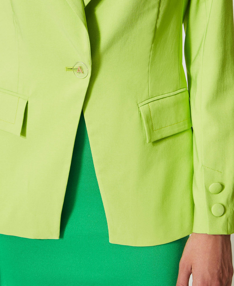 Technical fabric blazer Lime Green Woman 231AP2163_10328_06