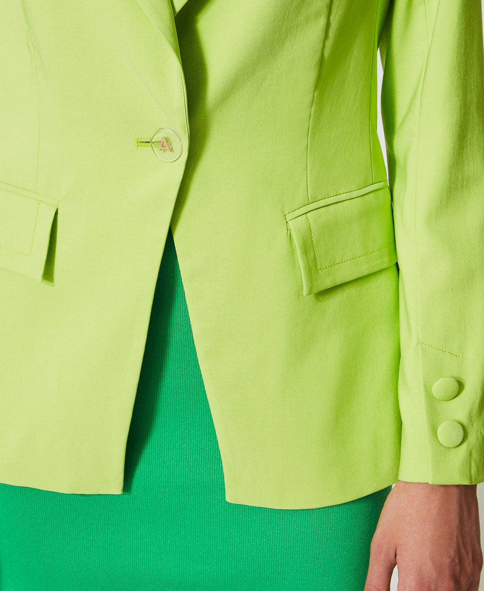 Giacca blazer in tessuto tecnico Lime Green Donna 231AP2163_10328_06