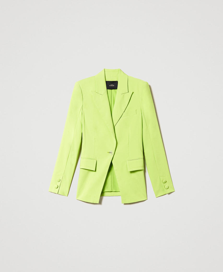 Technical fabric blazer Lime Green Woman 231AP2163_10328_S0