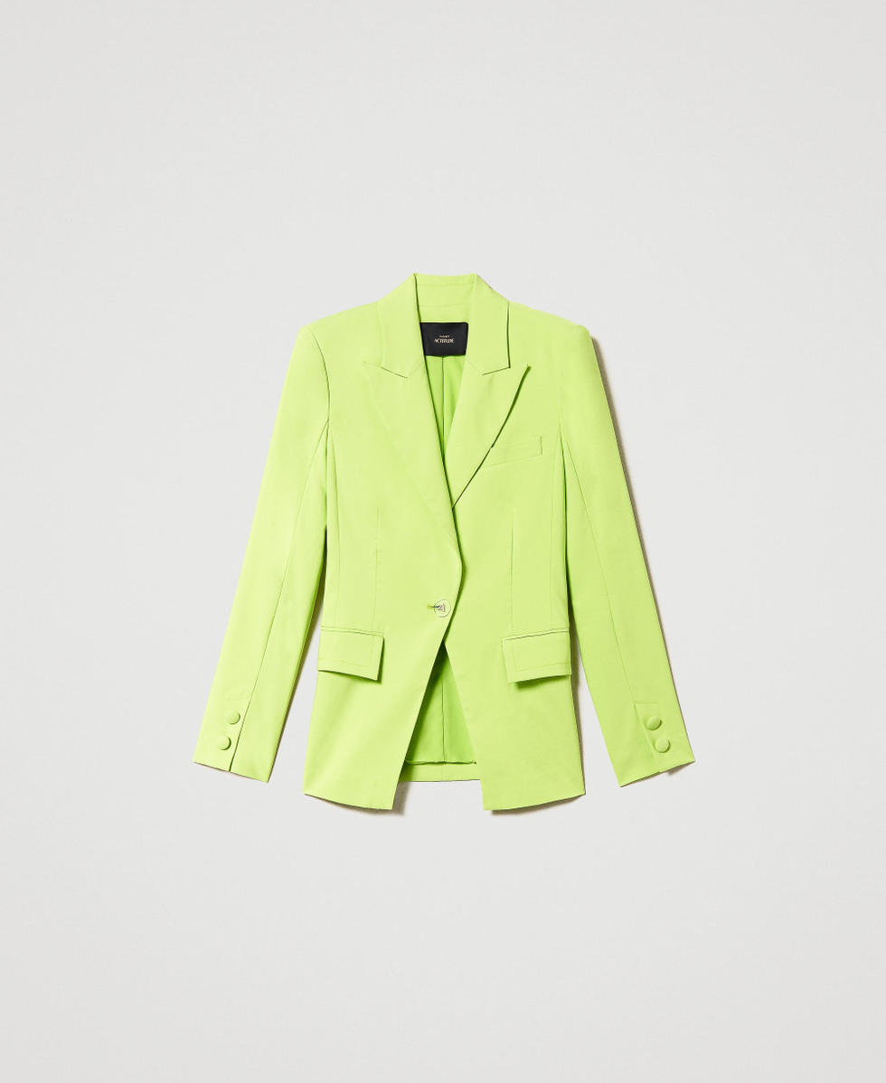 Giacca blazer in tessuto tecnico Lime Green Donna 231AP2163_10328_S0