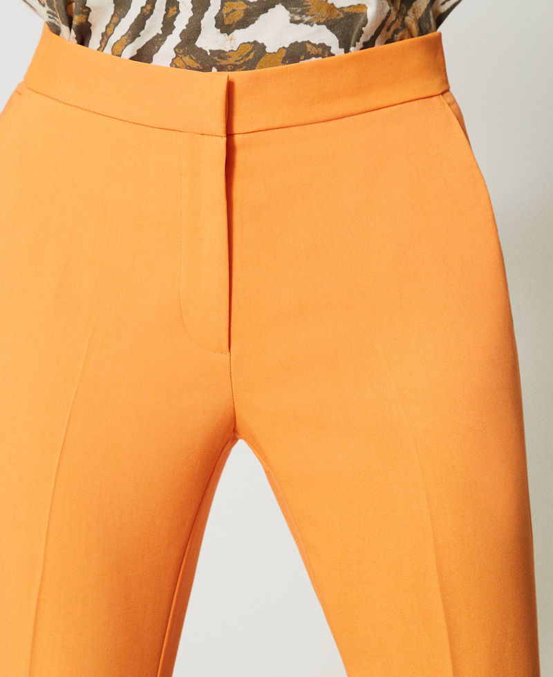 Pantaloni a sigaretta in tessuto tecnico Arancio "Orange Tiger" Donna 231AP2166-05