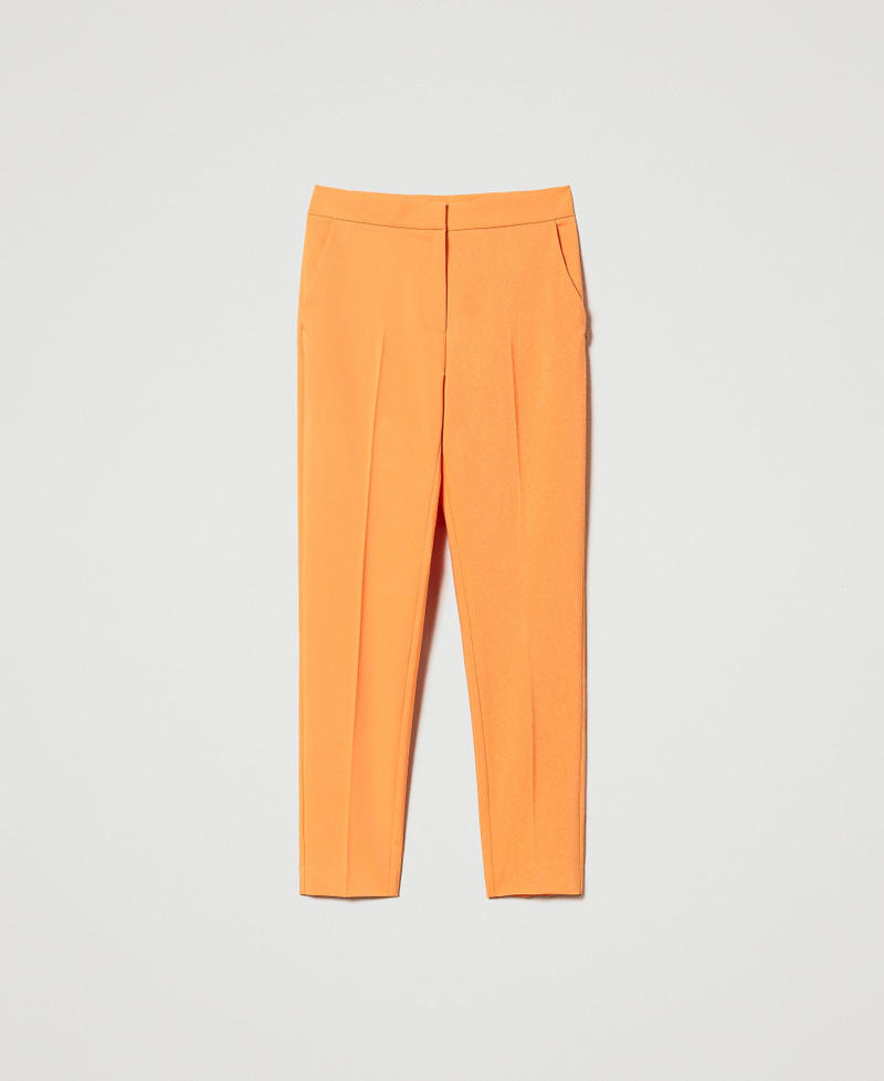 Pantaloni a sigaretta in tessuto tecnico Arancio "Orange Tiger" Donna 231AP2166-0S