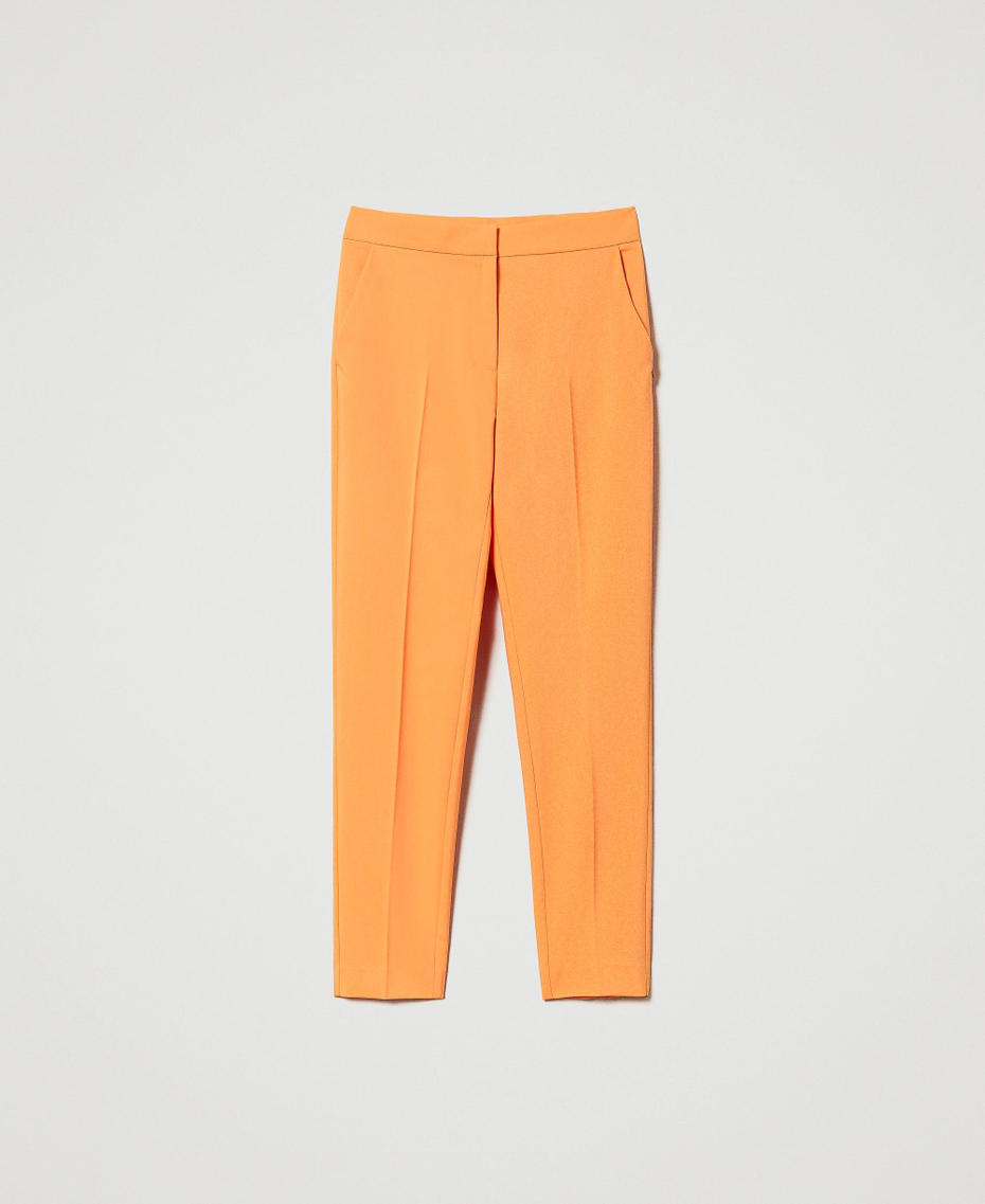 Pantalon cigarette en tissu technique Orange « Orange Tiger » Femme 231AP2166-0S