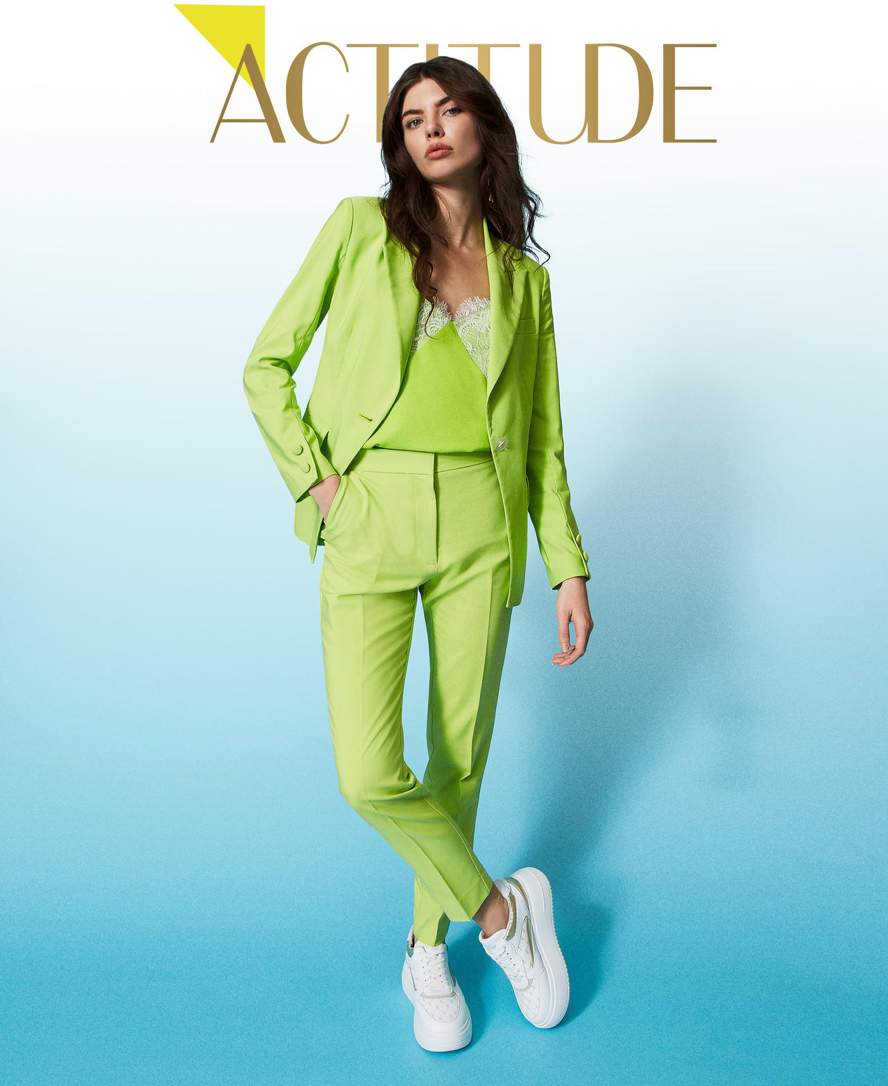 Pantalon sale cigarette vert