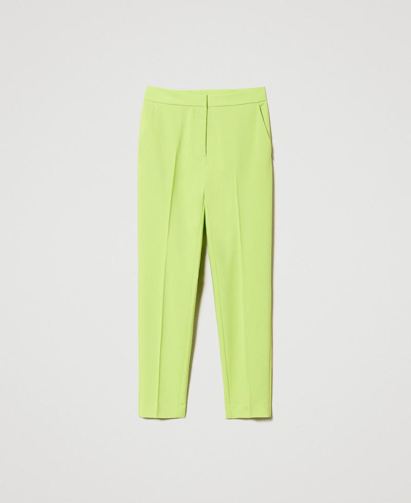 Zigarettenhose aus technischem Gewebe Lime Green Frau 231AP2166_10328_0S