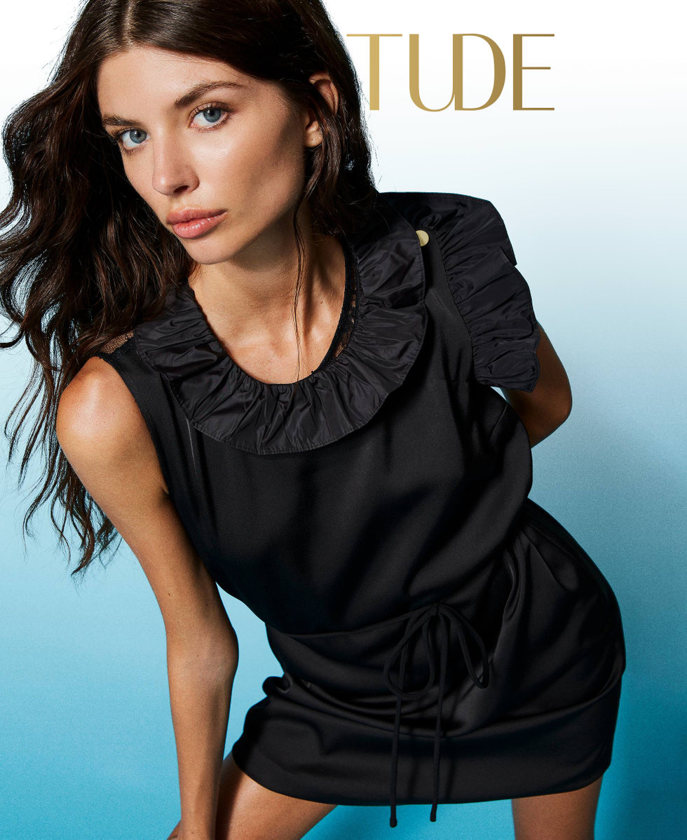 Kleid mit Taftvolant
