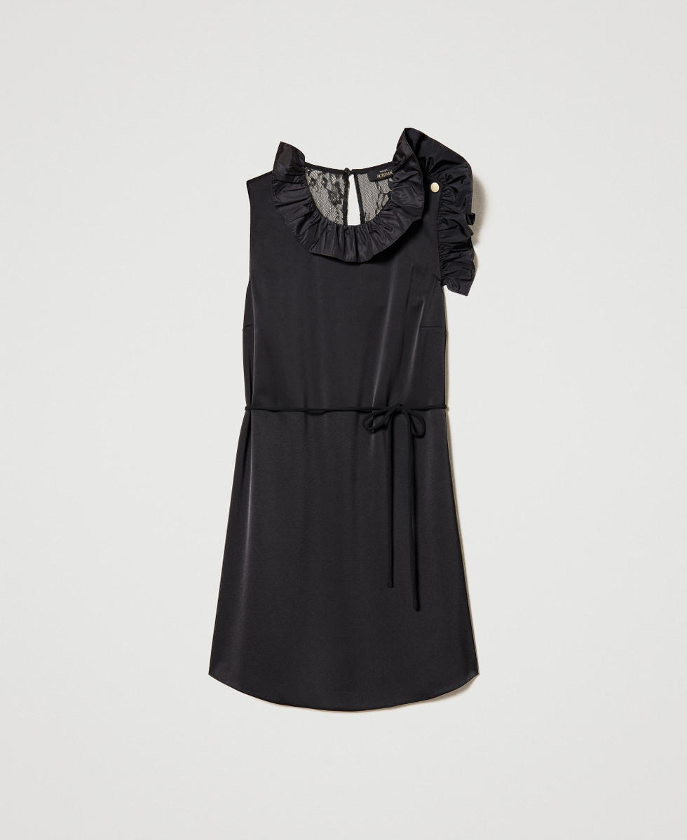 Kleid mit Taftvolant