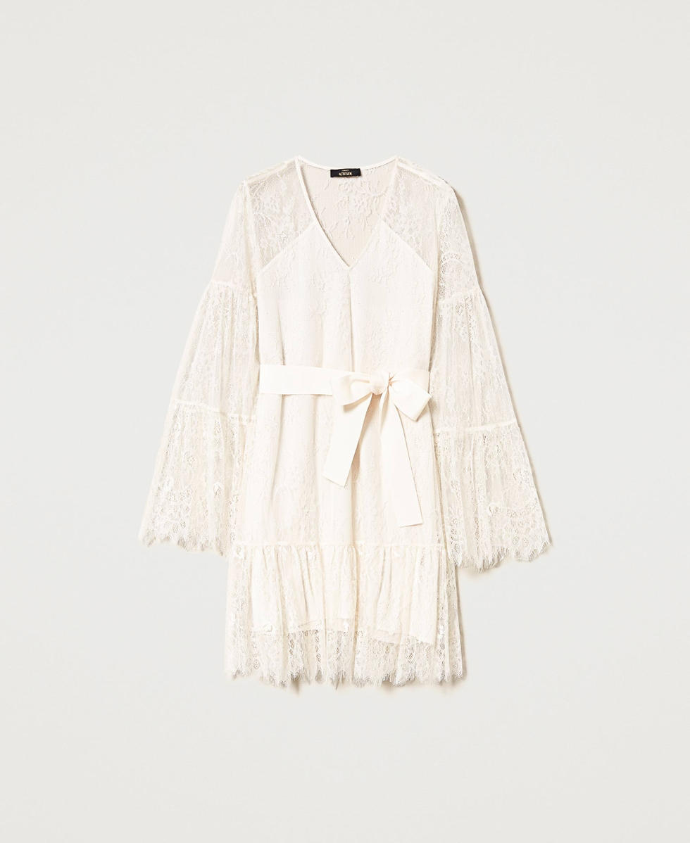 Chantilly lace dress with belt