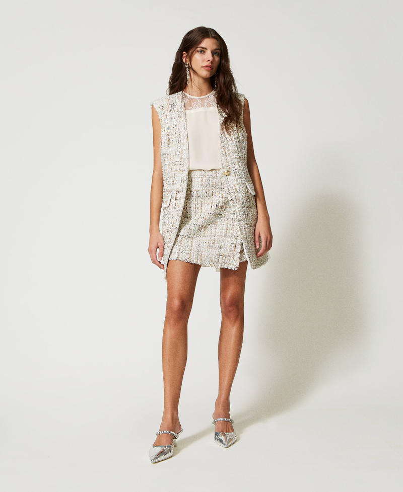 Georgette and Chantilly lace top