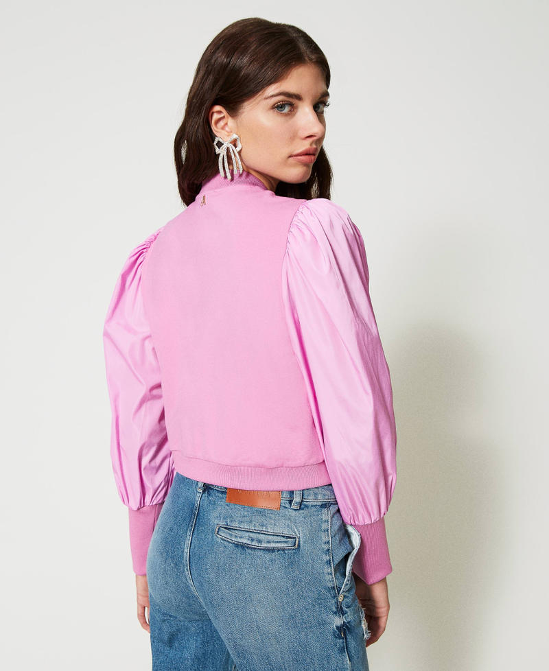 Jacket with taffeta inserts “Opera Mauve” Pink Woman 231AP2222_10325_04